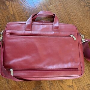 Ecco Leather Briefcase in Rose